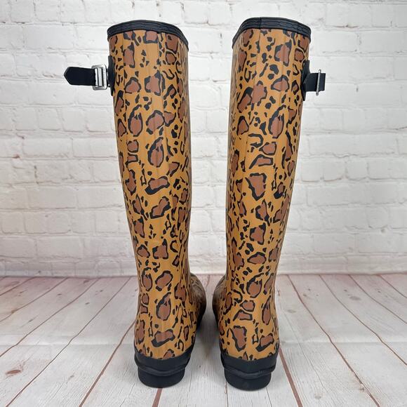Hunter Original Tall Leopard Print Wellington Rain Boots Women’s Size 6 - Picture 9 of 11